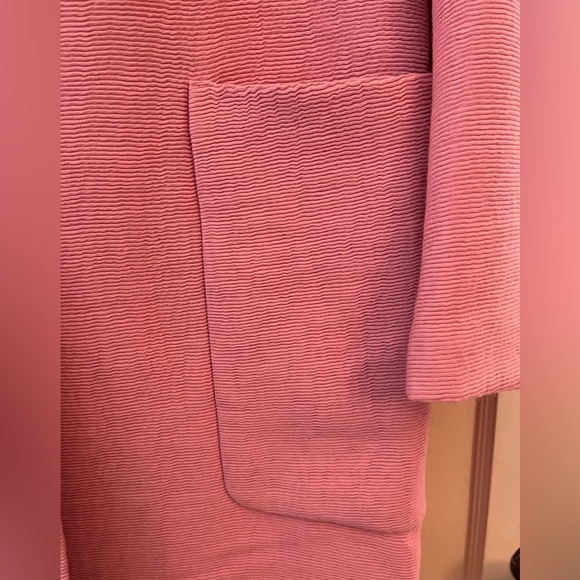 Zara Long Pink Textured Jacket - Picture 9 of 12